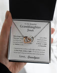 To My Beautiful Granddaughter Personalized Gift - Interlocked Hearts Necklace | Perfect Gift for Her