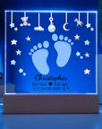 Personalized Birth Announcement Plaque | Baby Night Light Announcement | Baby Birth Announcement Keepsake