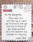 To My Daughter Letter Blanket | Cozy Fleece Throw Blanket