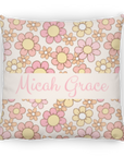 Personalized Daisy Flower Plush Fleece Blanket | Personalized Daisy Flower Pillow