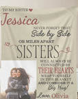 Personalized To My Sister Throw Blanket - Big Hug Blanket